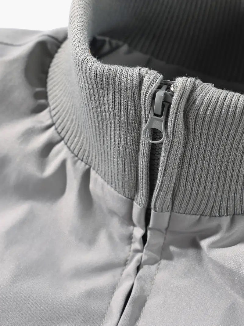 Men’s Retro Bomber Jacket – Classic Zip-Up Spring Coat