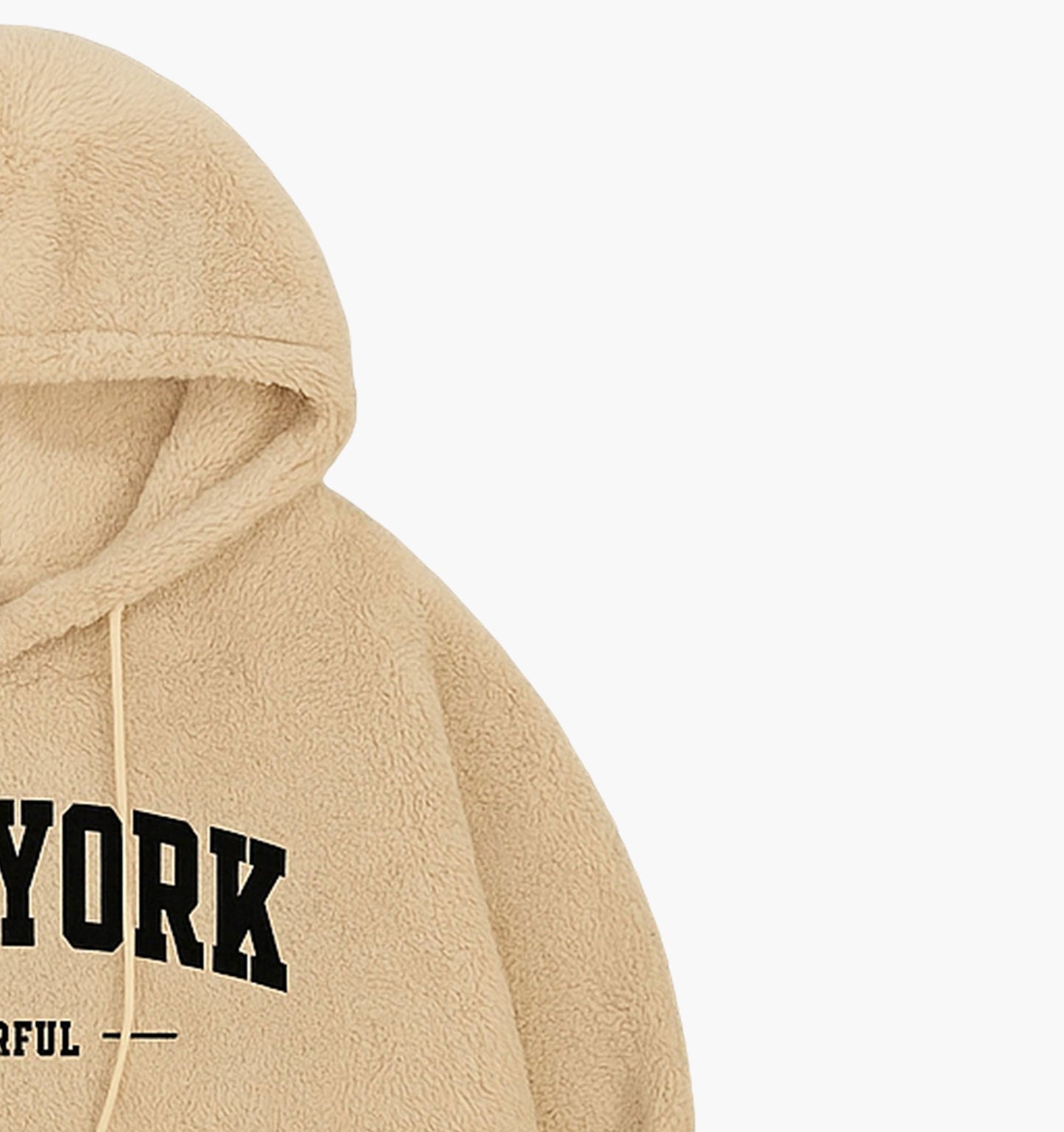 Men’s York Graphic Hoodie – Fleece-Lined Pullover with Letter Print & Pocket