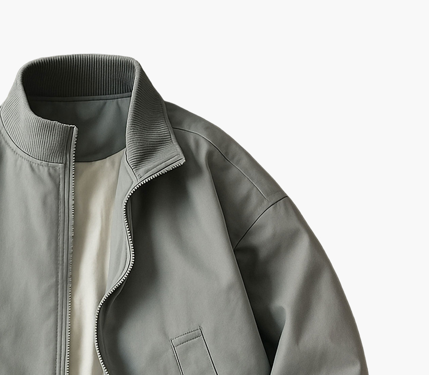 Men’s Retro Bomber Jacket – Classic Zip-Up Spring Coat