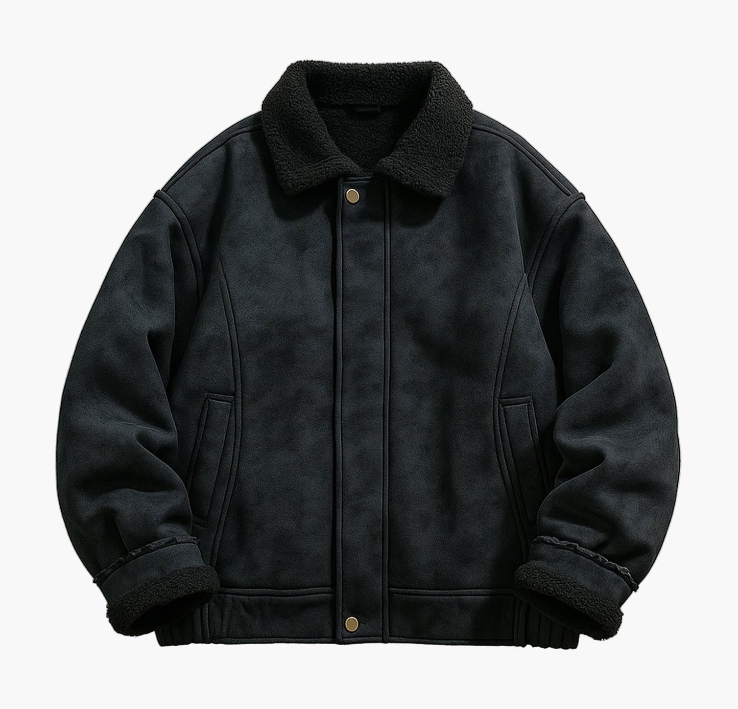 Men’s Fleece Winter Jacket – Windproof Thick Zip-Up Coat