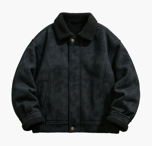 Men’s Fleece Winter Jacket – Windproof Thick Zip-Up Coat