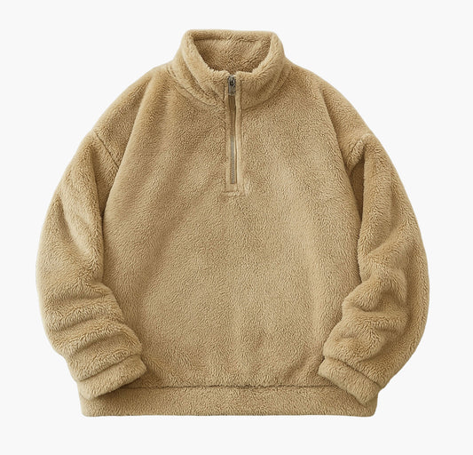 Men’s Heavy-Duty Fleece Jacket – Thick Zip-Up Winter Coat