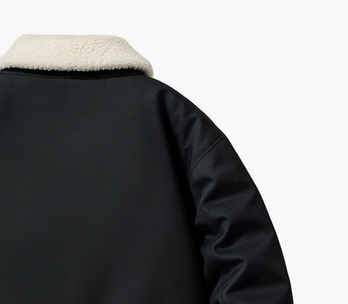 Men’s Polyester Bomber Jacket – Plush Collar Winter Coat