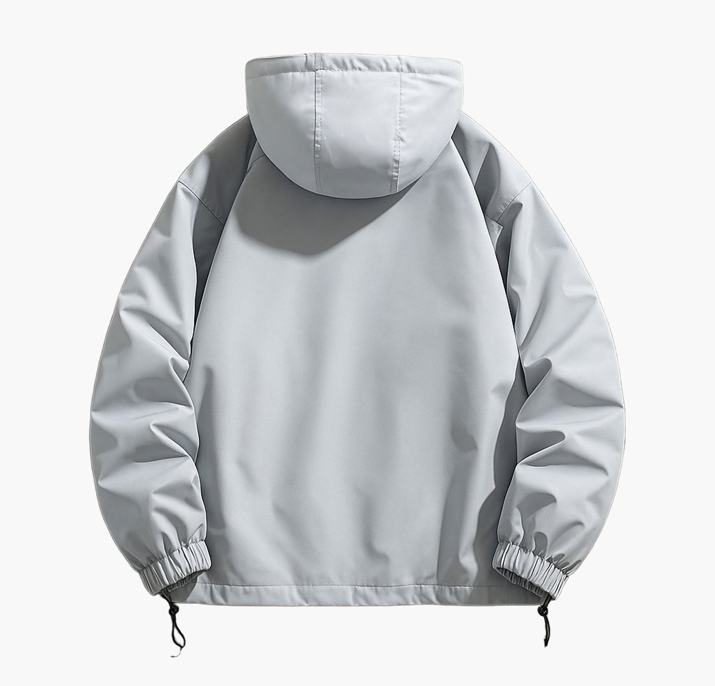 Men’s Windproof Hooded Jacket – Lightweight Burgundy Zip-Up Windbreaker