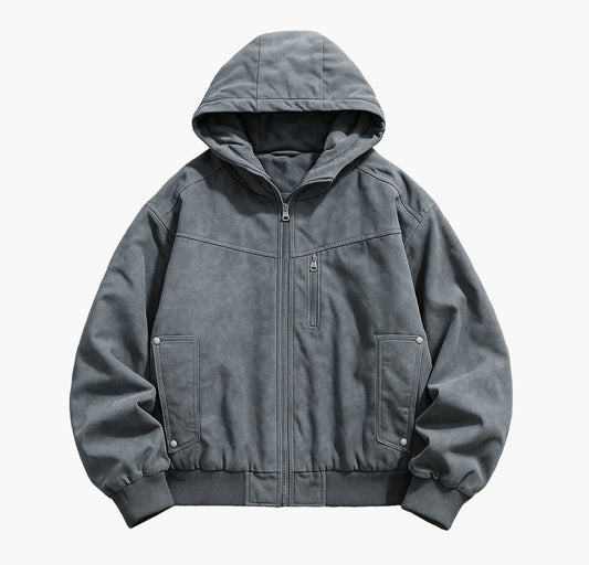 Men’s Retro Baseball Jacket – Casual Zip-Up Spring Coat