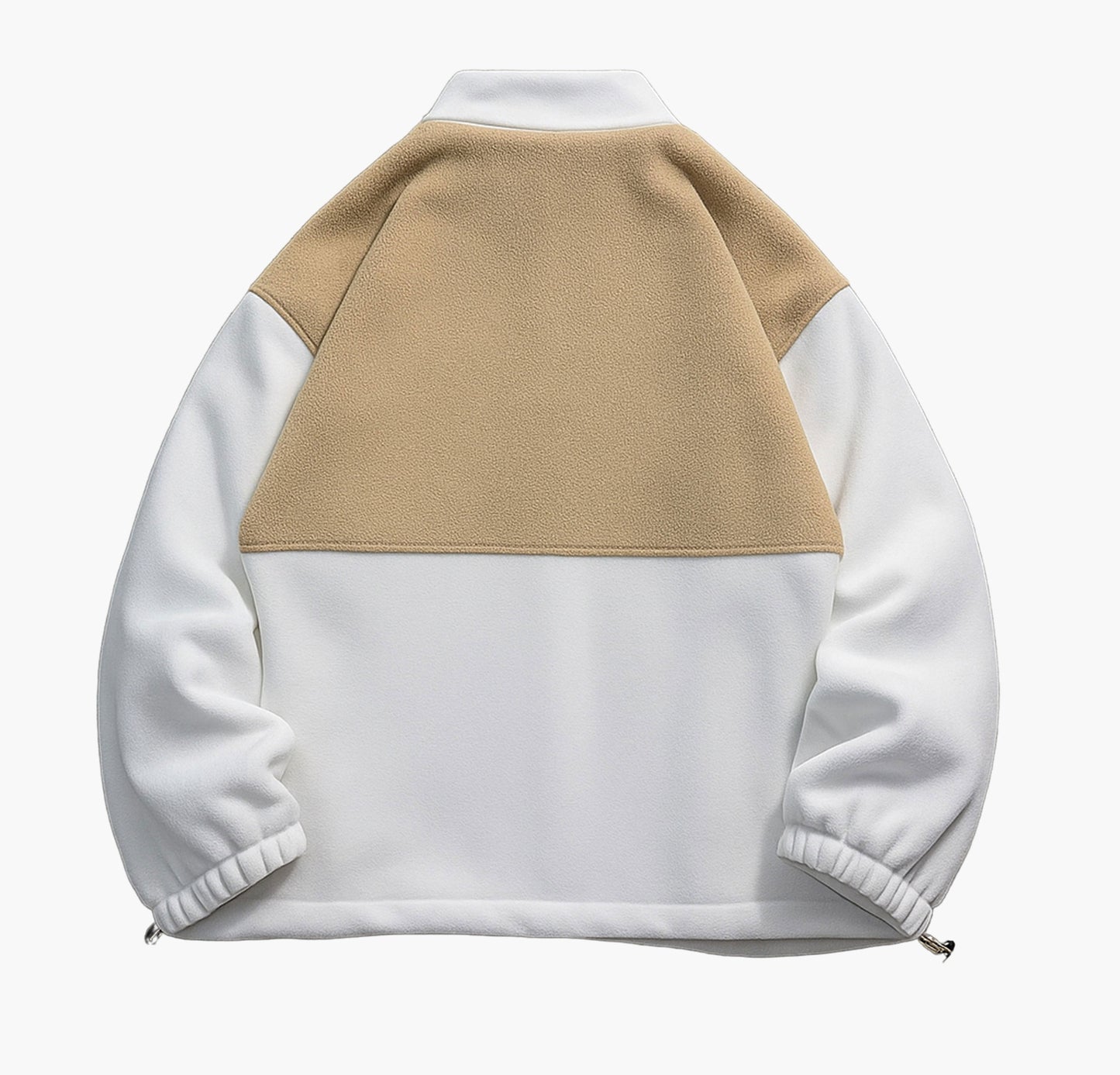 Men’s Two-Tone Zip-Up Jacket – Black & Gray Color Block Casual Coat