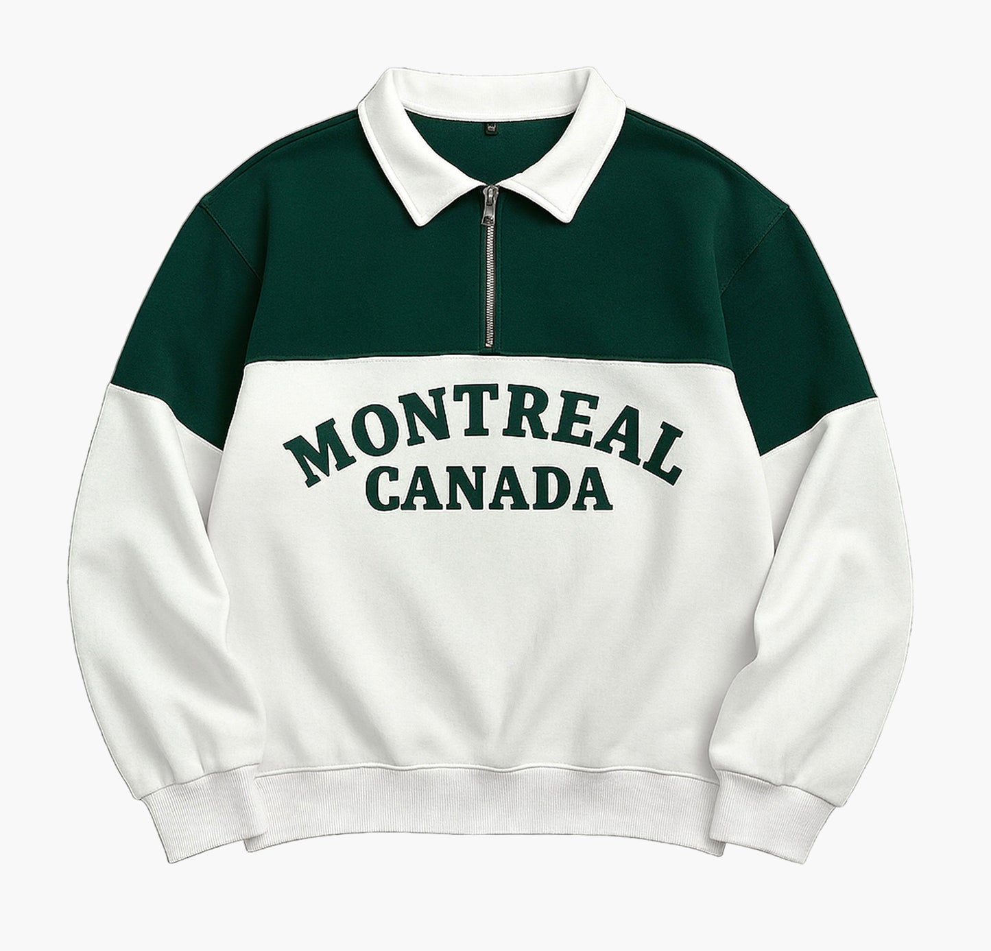 Men’s Ombre Green to White Sweatshirt – “Montreal Canada” Print Casual Pullover