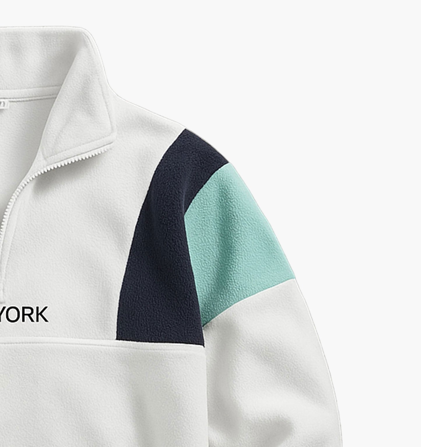 Unisex Fleece-Lined Zip-Up Jacket – Block Design with “New York” Embroidery