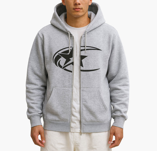 Men’s Moon & Star Hoodie – Casual Zip-Up Pullover
