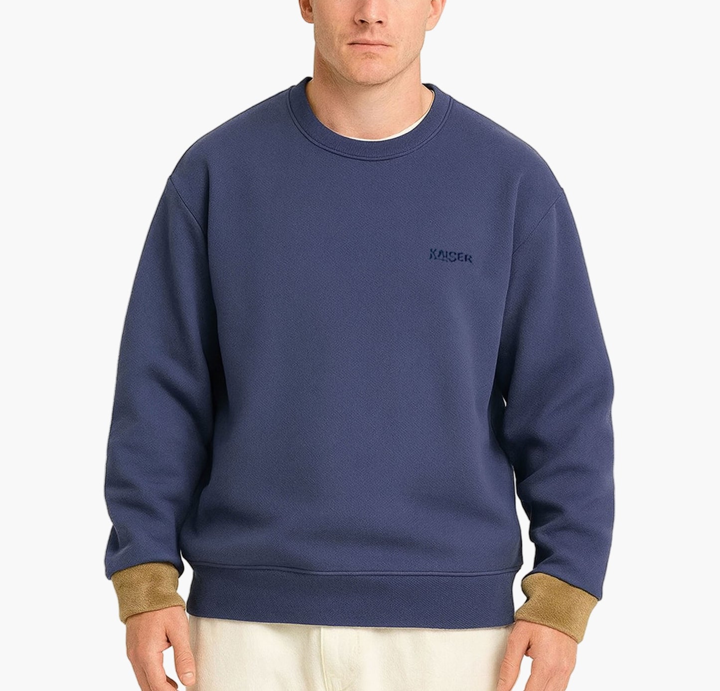 Men’s Cozy Fleece Sweatshirt – Soft Crew Neck Pullover with Ribbed Cuffs