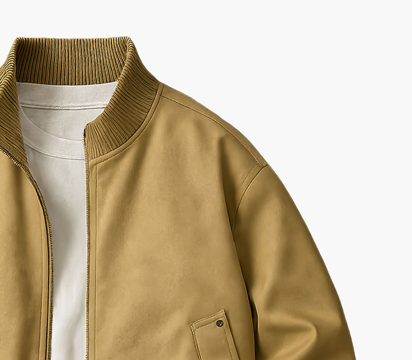 Men’s Casual Motorcycle Jacket – Bomber Style Zip-Up Coat