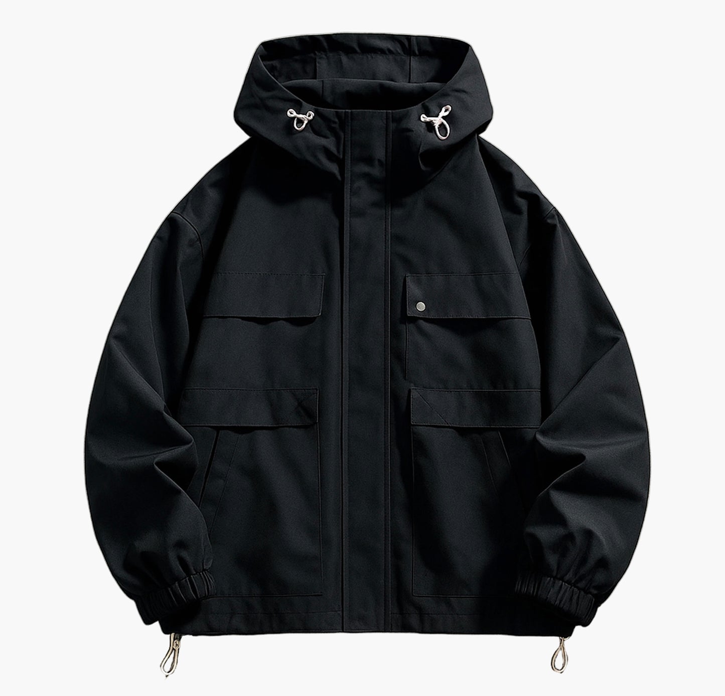 Men’s Olive Green Hooded Jacket – All-Season Outdoor Coat