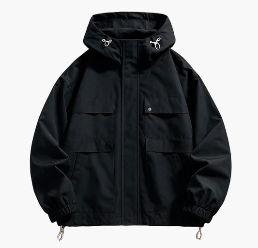 Men’s Olive Green Hooded Jacket – All-Season Outdoor Coat