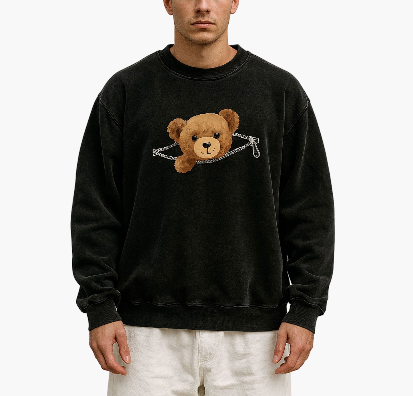 Women’s Vintage Teddy Bear Sweatshirt – Soft Casual Pullover
