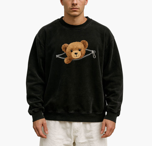Women’s Vintage Teddy Bear Sweatshirt – Soft Casual Pullover