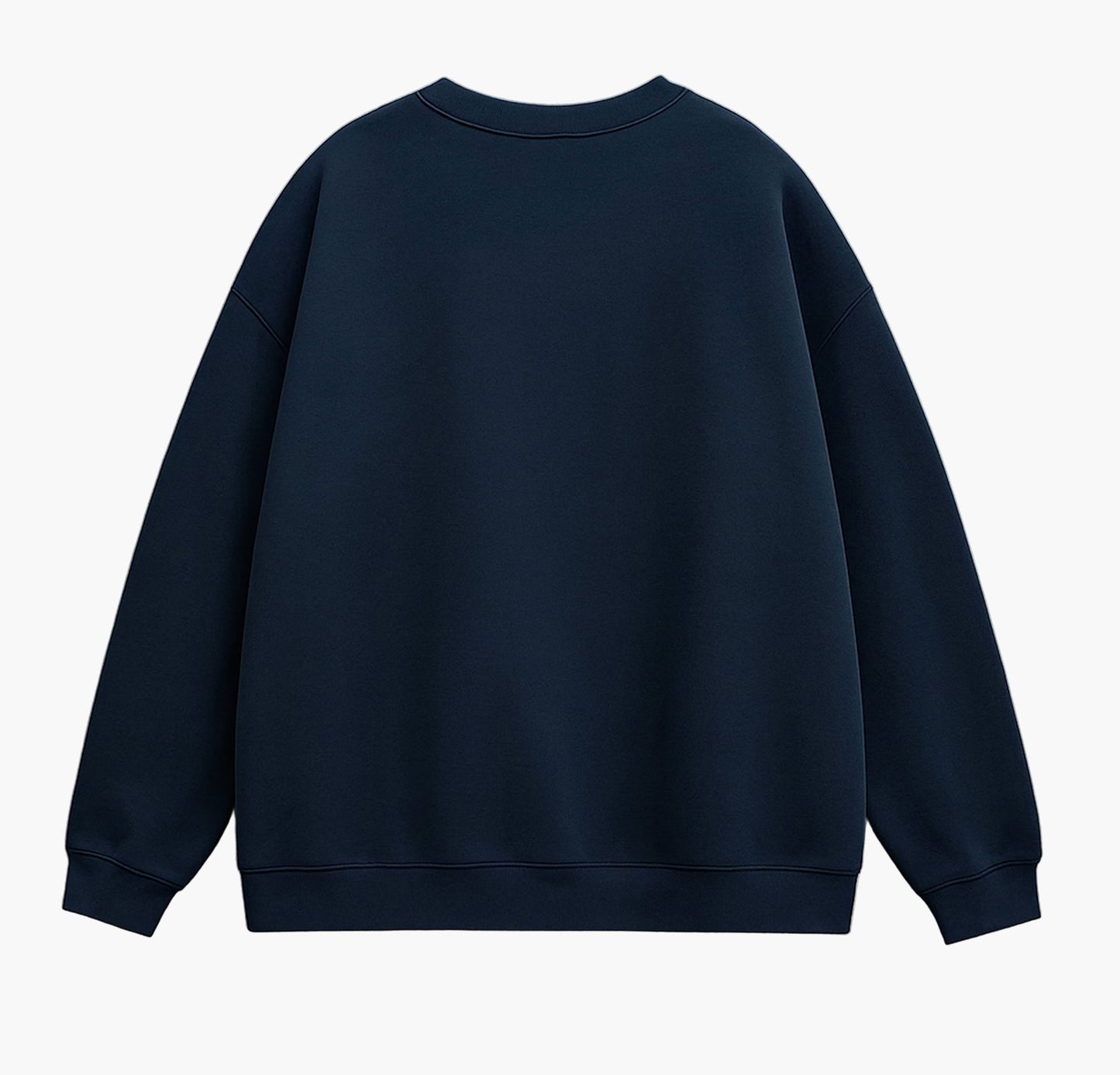 Men’s Oversized Color Block Sweatshirt – Japanese Lettering Beige & Navy Pullover