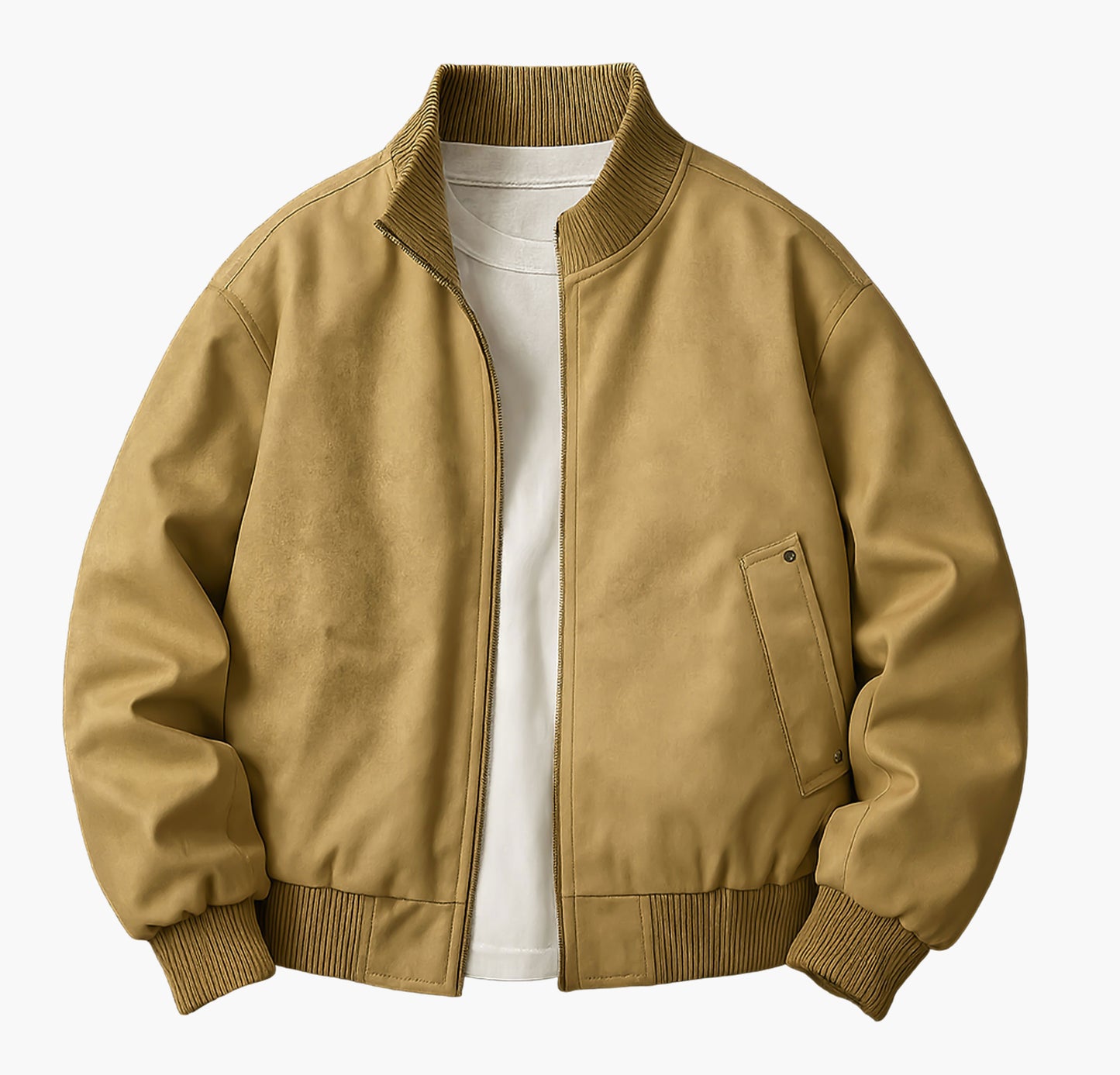 Men’s Casual Motorcycle Jacket – Bomber Style Zip-Up Coat