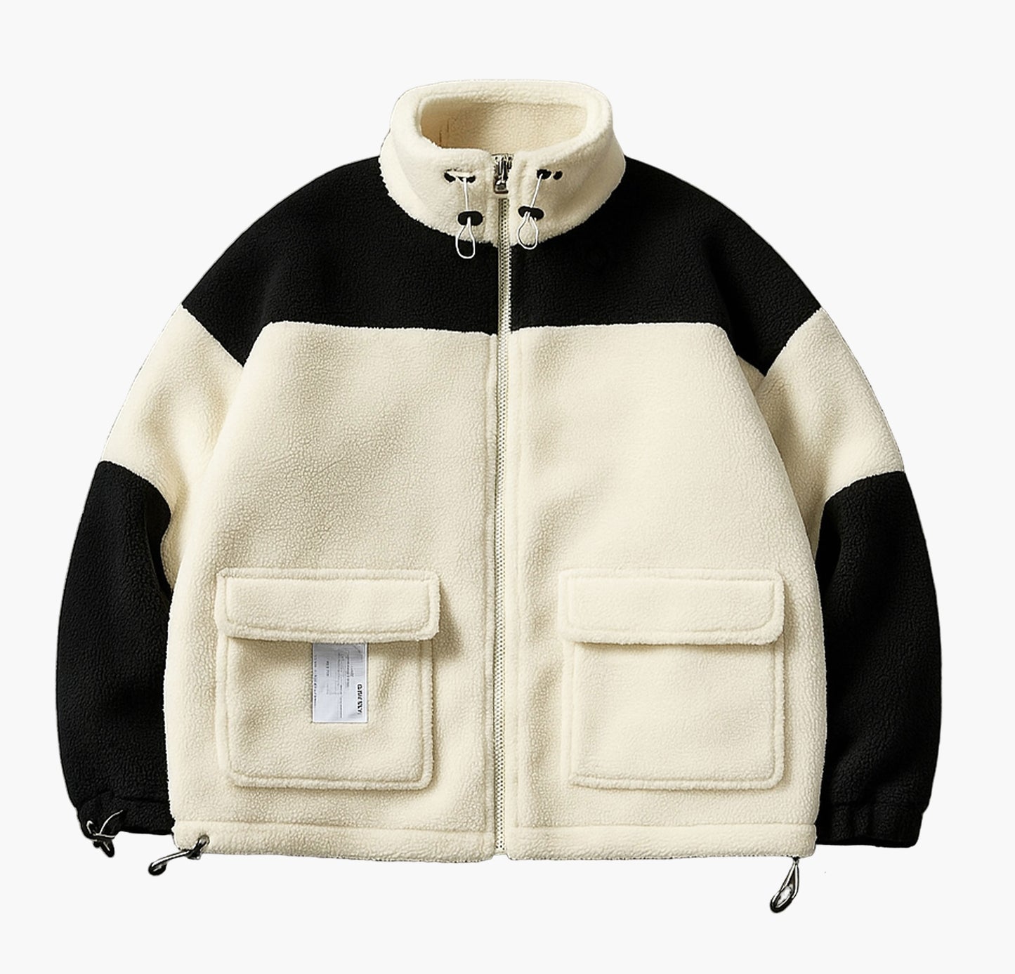 Men’s Fleece-Lined Bomber Jacket – Thick Winter Stand Collar Coat