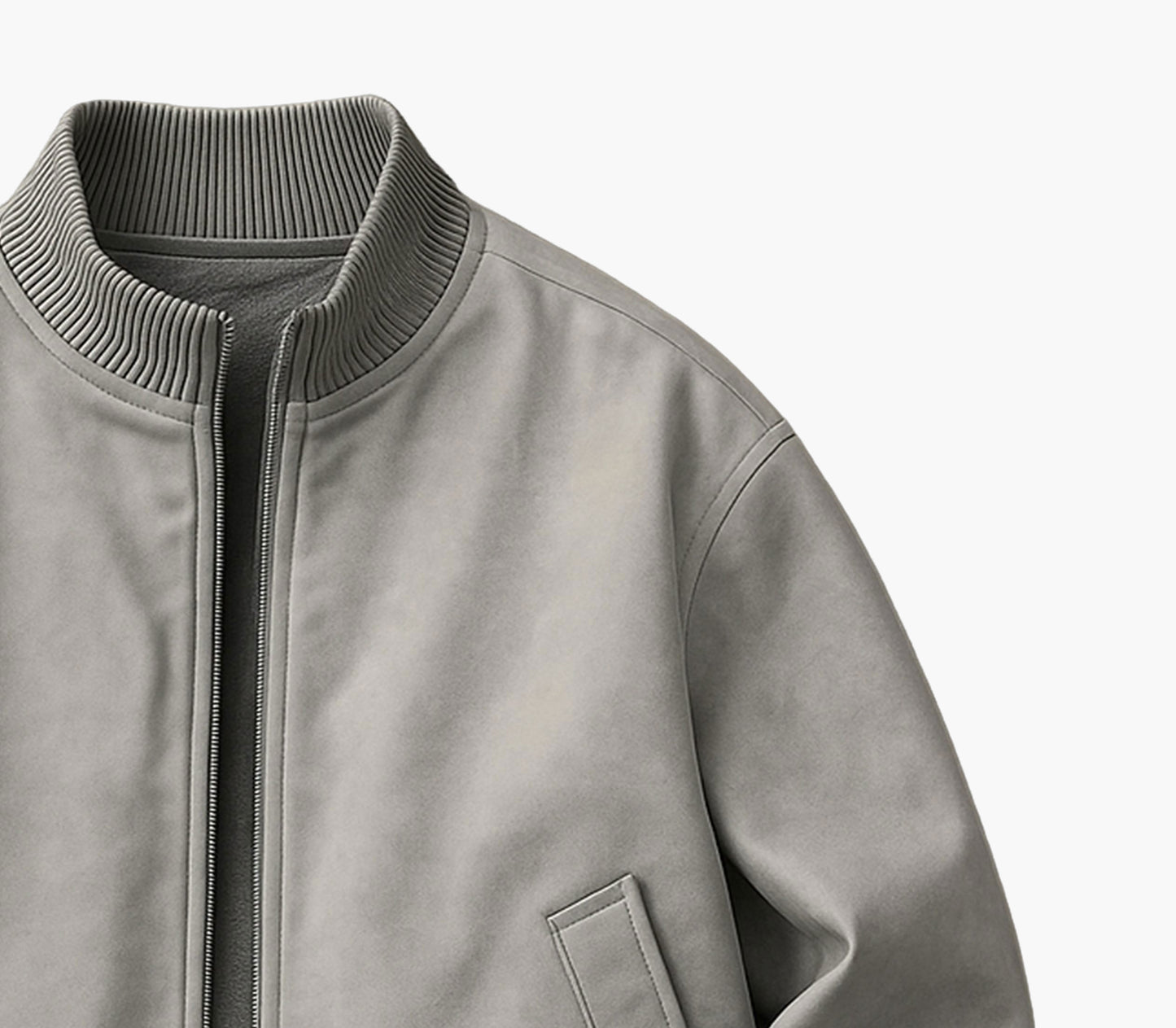 Men’s Casual Motorcycle Jacket – Classic Bomber Zip-Up Coat