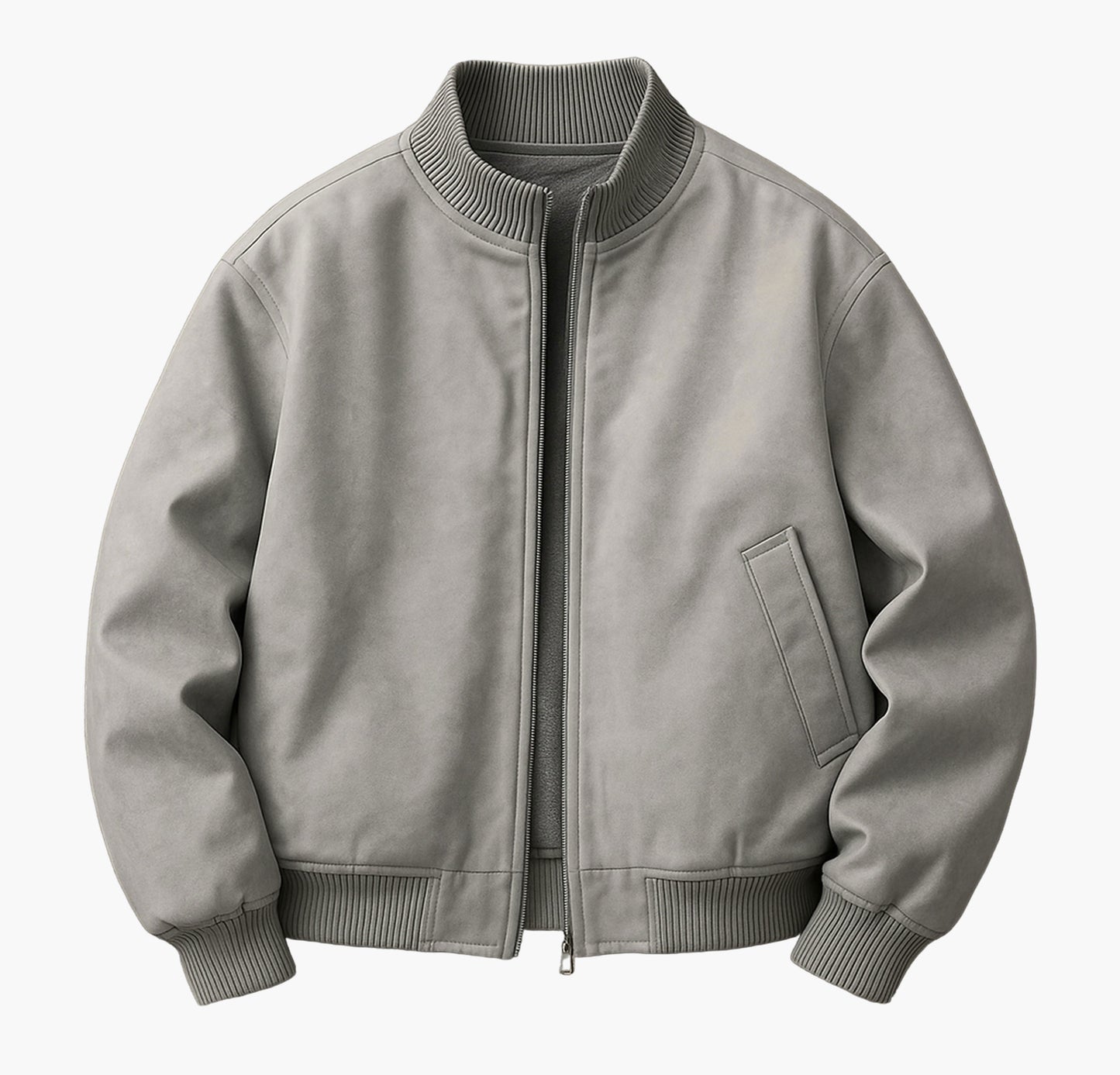 Men’s Casual Motorcycle Jacket – Classic Bomber Zip-Up Coat