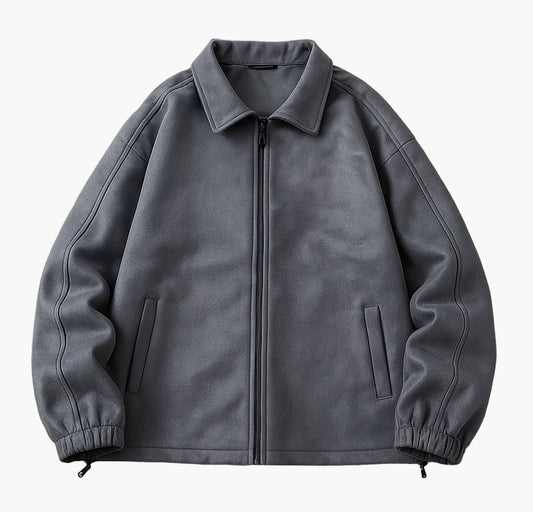 Men’s Softshell Jacket – Casual Stand Collar Zip-Up Coat