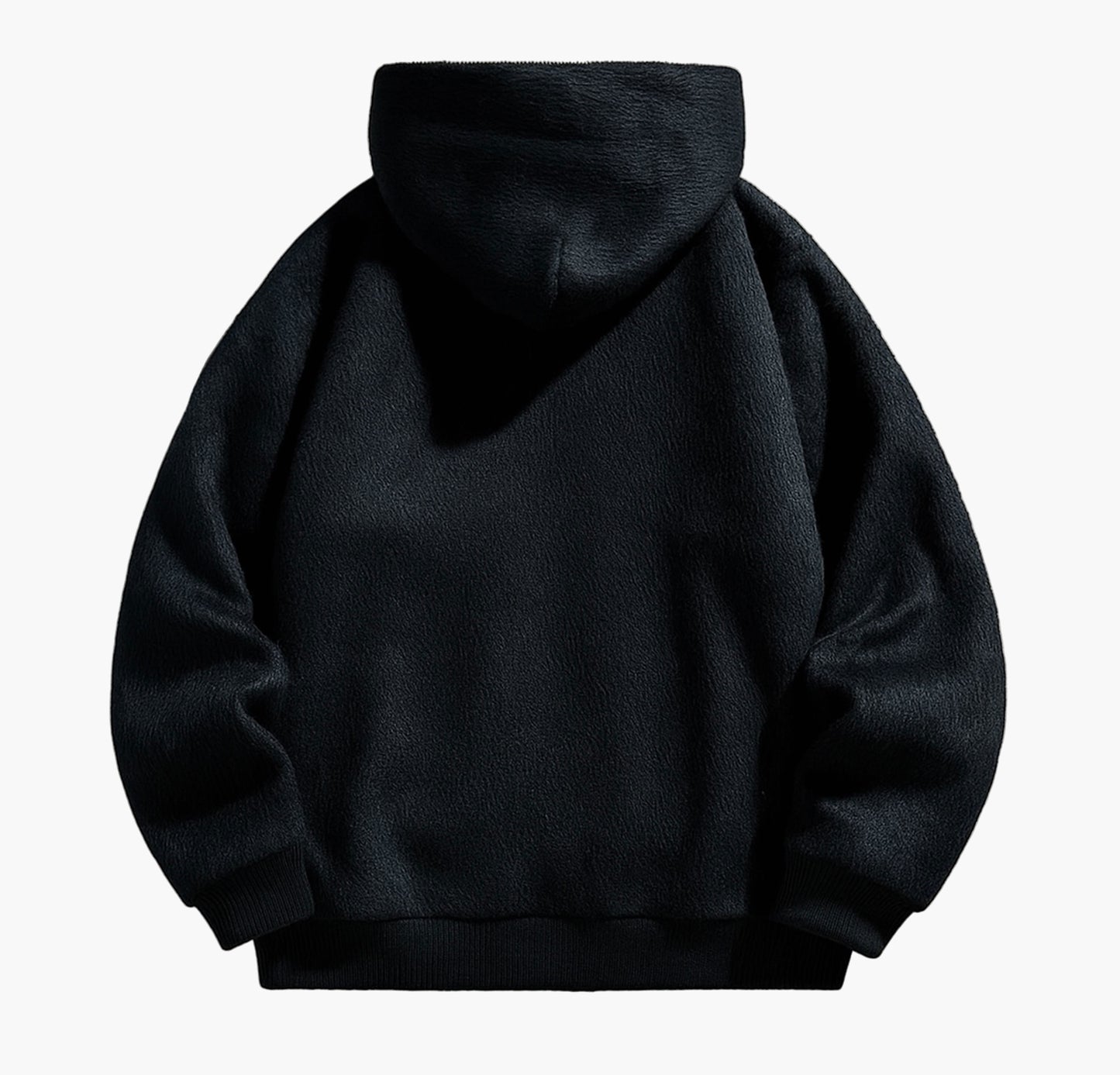 Men’s Plush Hooded Jacket – Thermal Full-Zip Winter Coat