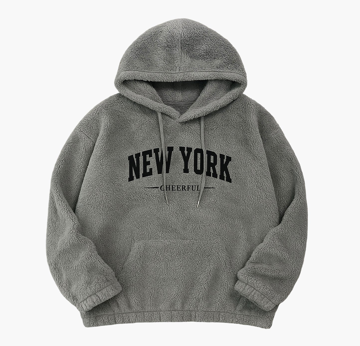 Men’s York Graphic Hoodie – Warm Fleece Pullover with Letter Print & Pocket