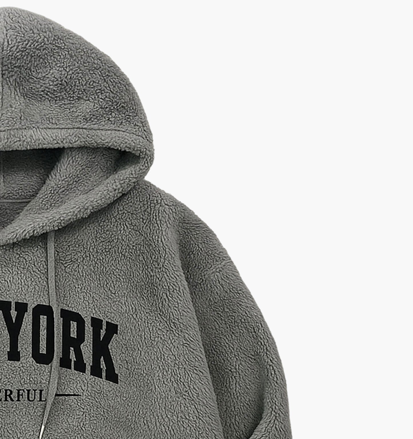 Men’s York Graphic Hoodie – Warm Fleece Pullover with Letter Print & Pocket