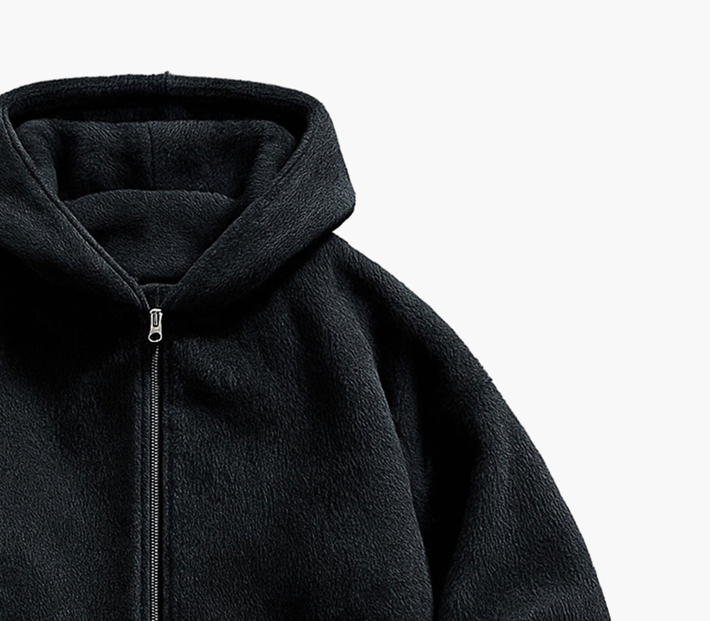 Men’s Plush Hooded Jacket – Thermal Full-Zip Winter Coat