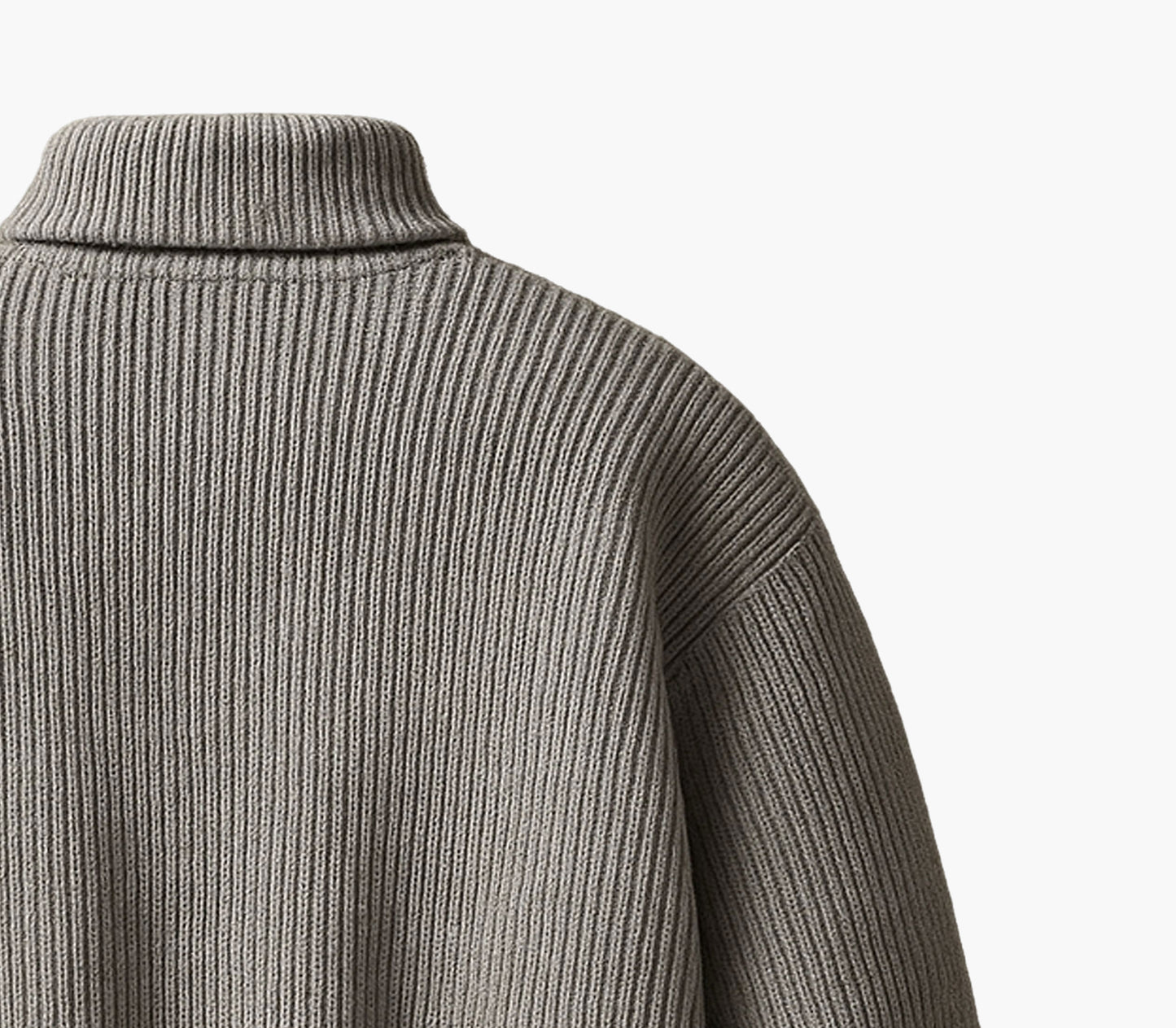 Men’s Oversized Striped Knit Sweater – Half-Zip Winter Jacket