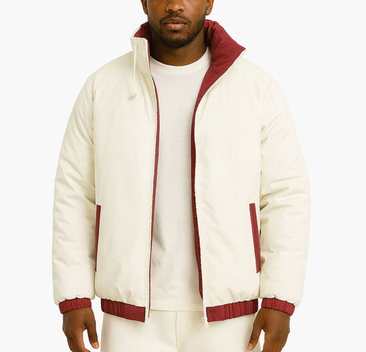 Men’s Reversible Half-Zip Jacket – Slim-Fit Winter Coat