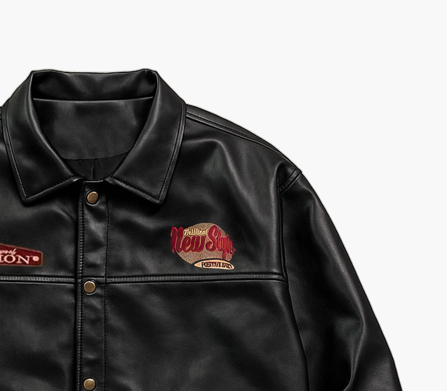 Men’s Vintage Bomber Jacket – Loose Fit Black Zip-Up Retro Coat with Pockets