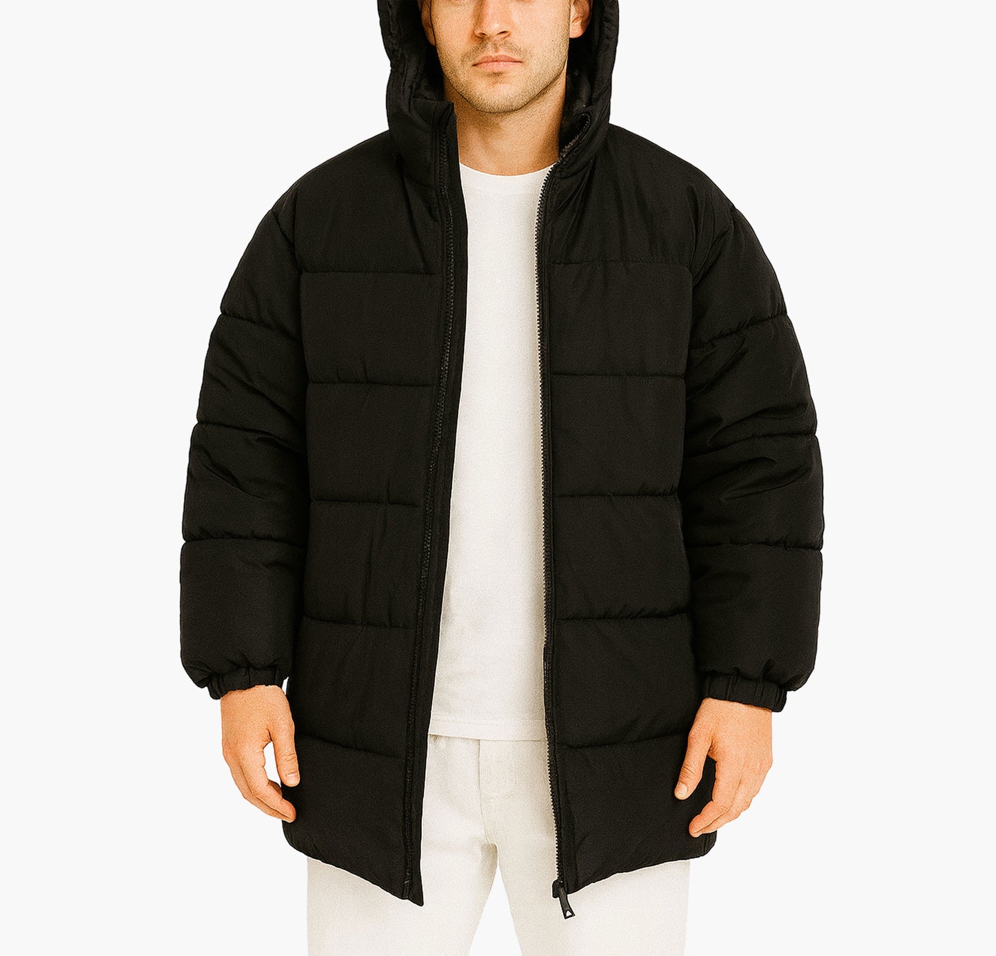Men’s Heavy-Duty Winter Coat – Windproof Hooded Jacket