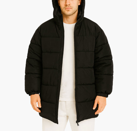 Men’s Heavy-Duty Winter Coat – Windproof Hooded Jacket