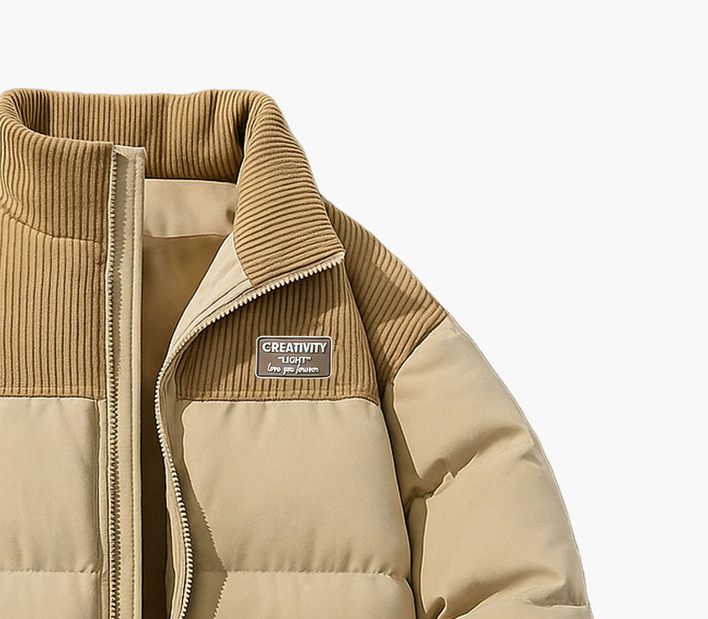 Men’s Pink Winter Jacket – Insulated Stand Collar Coat with Zippered Pockets