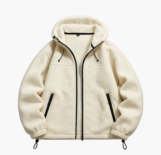 Men’s Heavy-Duty Hooded Jacket – Thermal Full-Zip Winter Coat