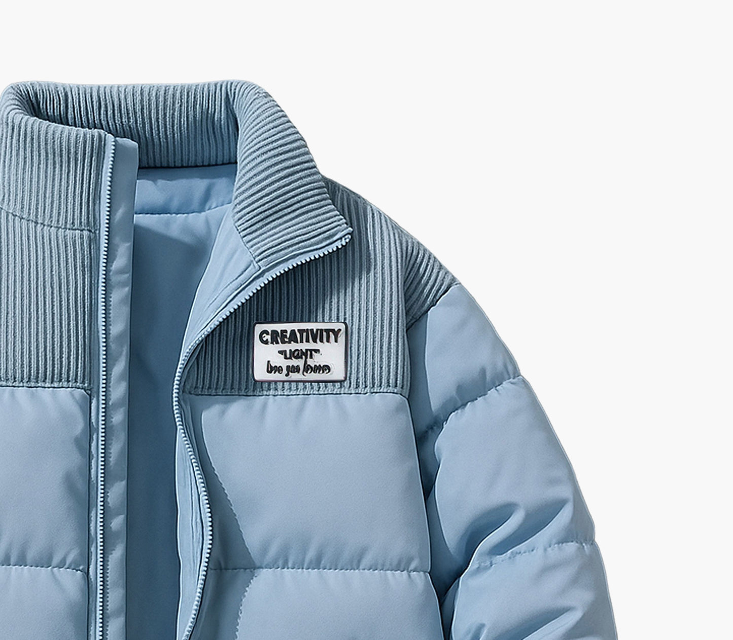 Men’s Pink Winter Puffer Jacket – Insulated Stand Collar Coat with Pockets