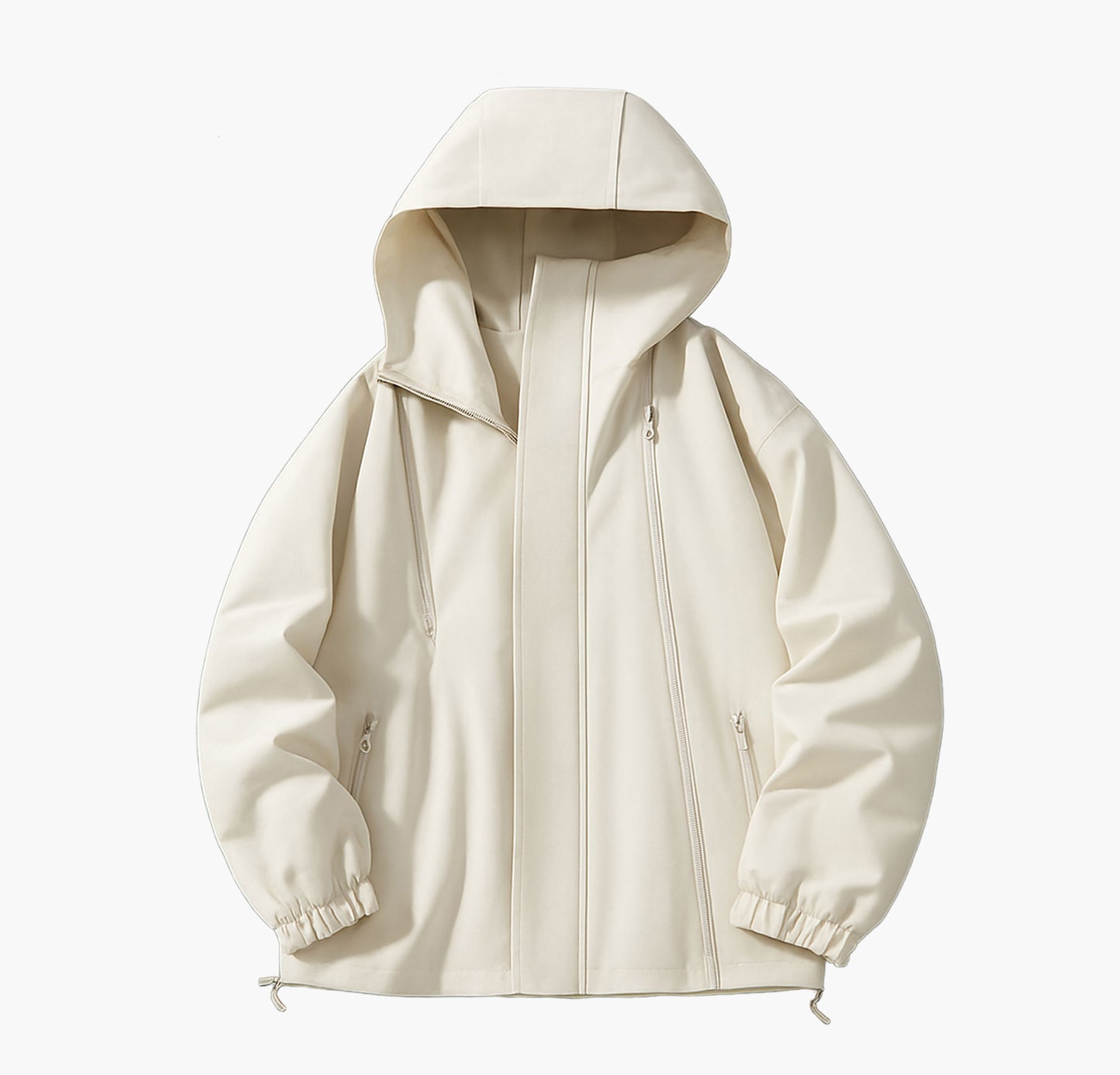 Men’s Lightweight Hooded Windbreaker – Brown Full-Zip Jacket