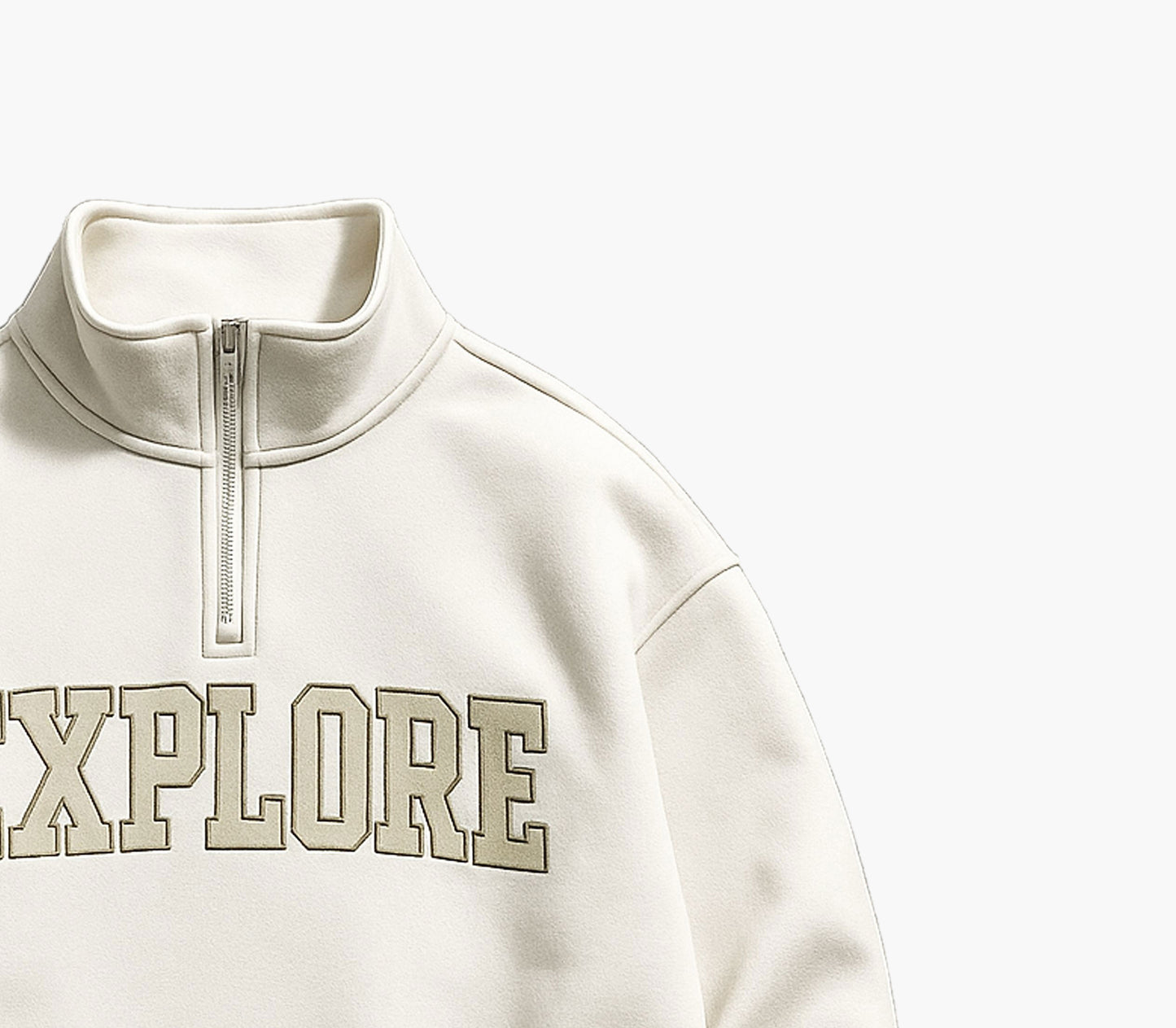 Men’s Oversized Half-Zip Sweatshirt – Thick Knit Casual Pullover