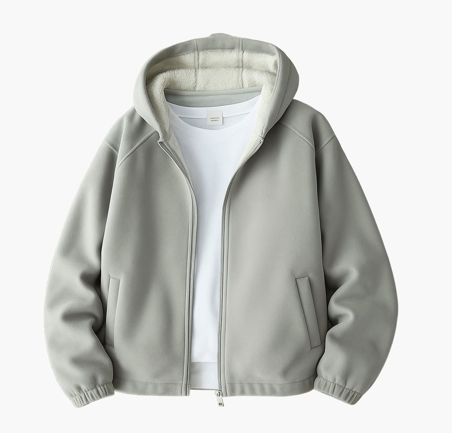 Men’s Hooded Fleece Jacket – Full-Zip Casual Pullover Coat