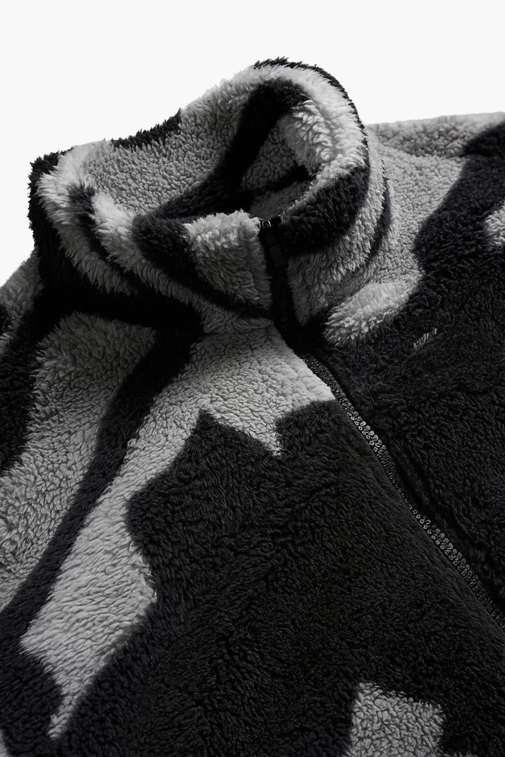 Unisex Oversized Fleece Jacket – Thick Full-Zip Winter Coat