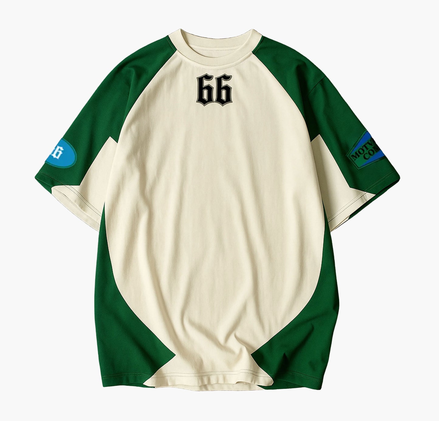 Men’s Heavyweight T-Shirt – 3D “66” Print Crewneck Casual Tee