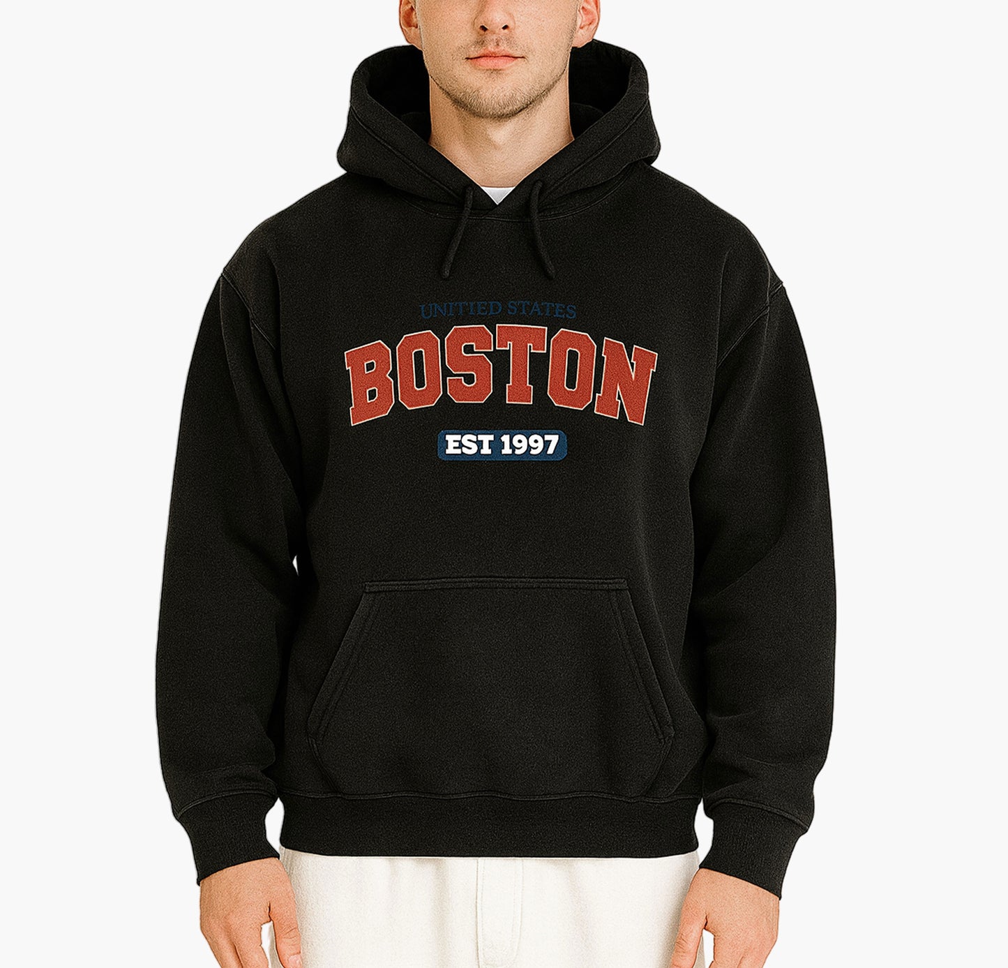 Men’s Boston EST 1997 Hoodie – Casual Knit Pullover