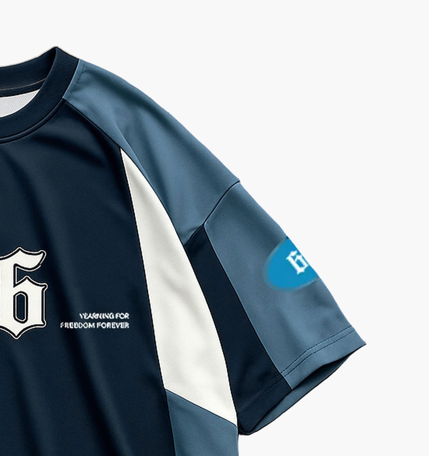 Men’s Heavyweight T-Shirt – Bold 3D “66” Print Crewneck Tee