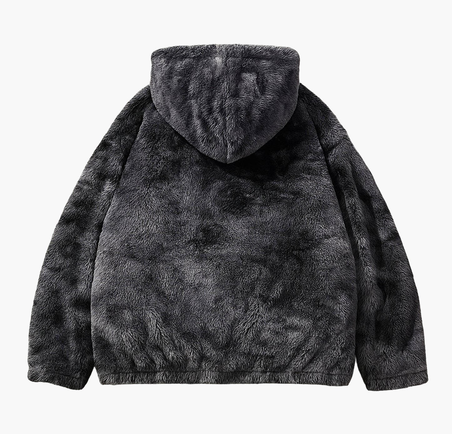 Men’s Tie-Dye Fleece Jacket – Full-Zip Hooded Winter Coat