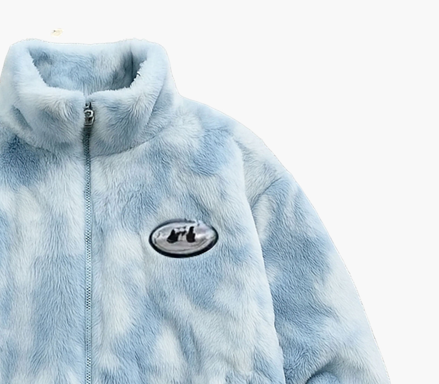 Men’s Plush Faux Fur Jacket – Oversized Winter Zip-Up Coat