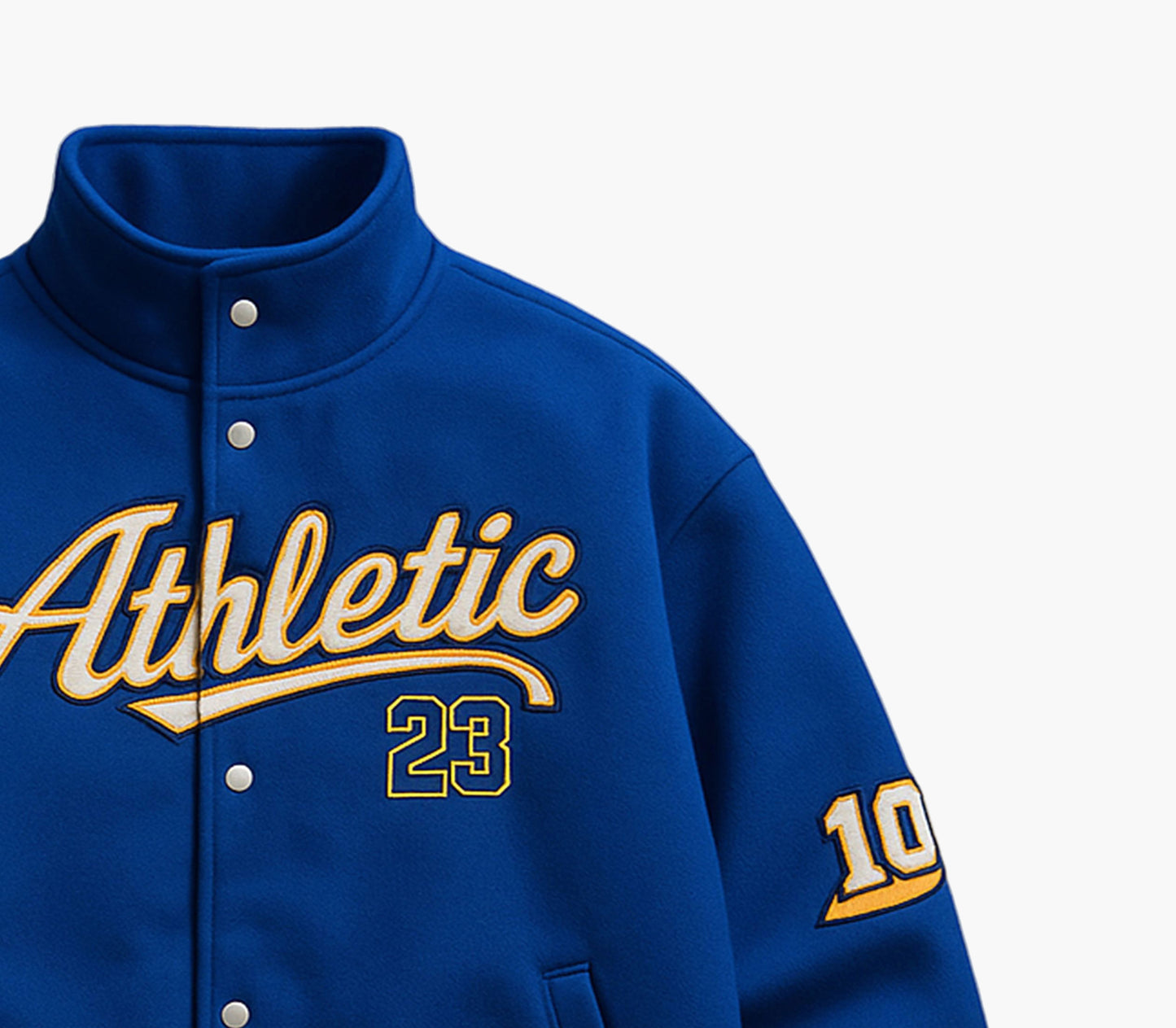 Men’s Casual Baseball Jacket – Letter Print Snap-Up Coat