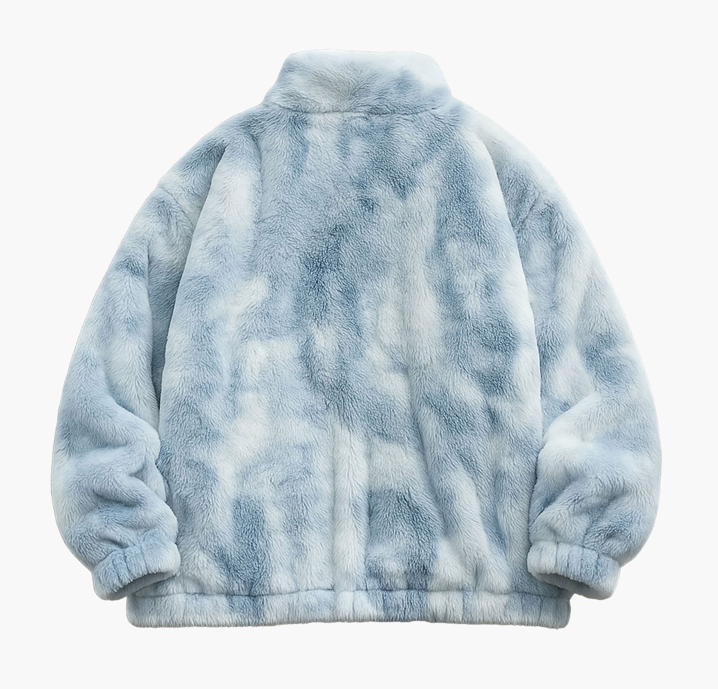 Men’s Plush Faux Fur Jacket – Oversized Winter Zip-Up Coat