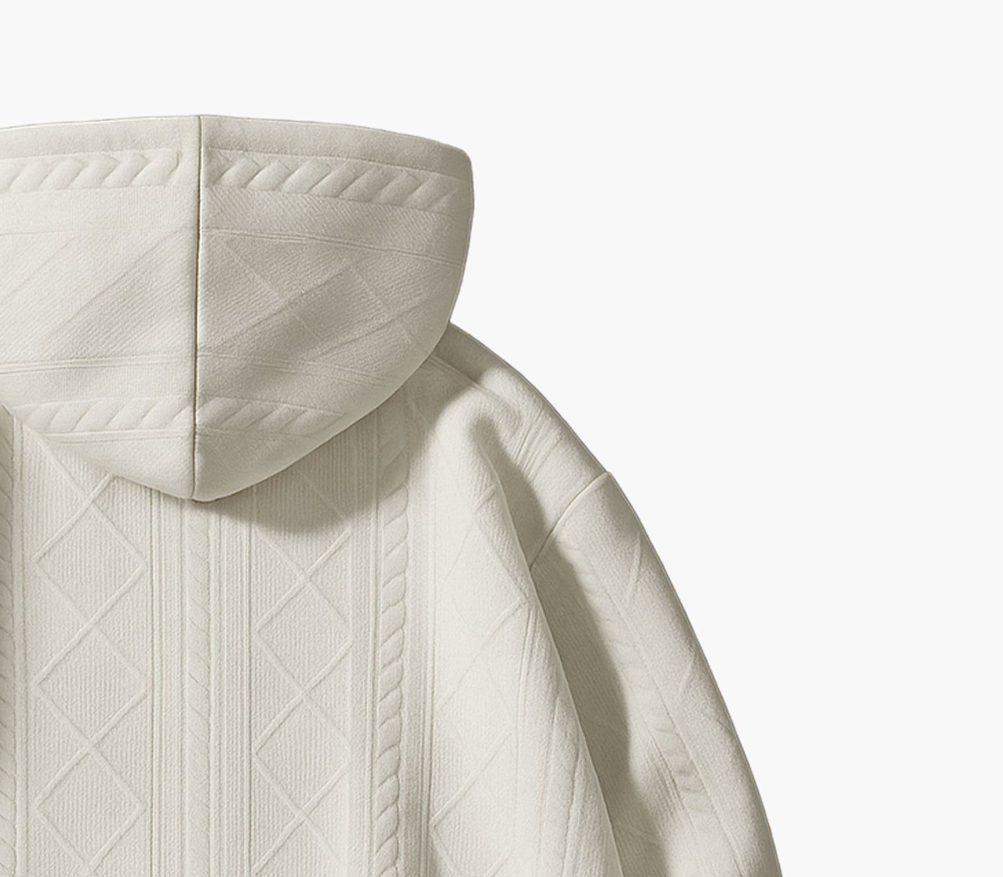 Men’s 3D Diamond Pattern Hoodie – Full-Zip Casual Sweatshirt