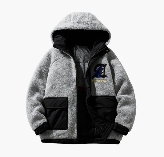 Men’s Hooded Fleece Jacket – Loose Fit Zip-Up Casual Coat